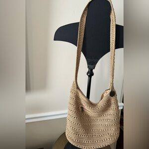 The Sak Tan Crochet Shoulder Bag